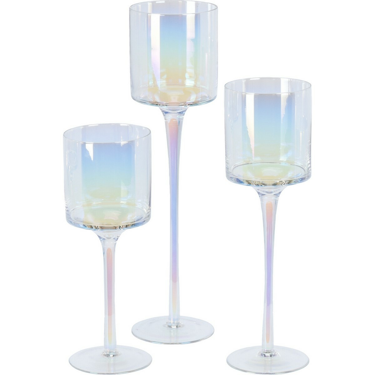 Súprava dekoratívnych sklenených svietnikov Home and Styling Súprava dekoratívnych sklenených svietnikov Home and Styling