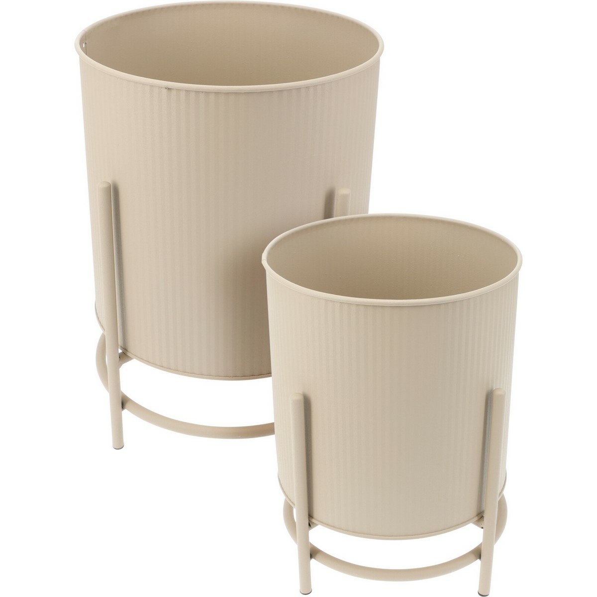 Súprava kovových stojanov na kvety Celano béžová