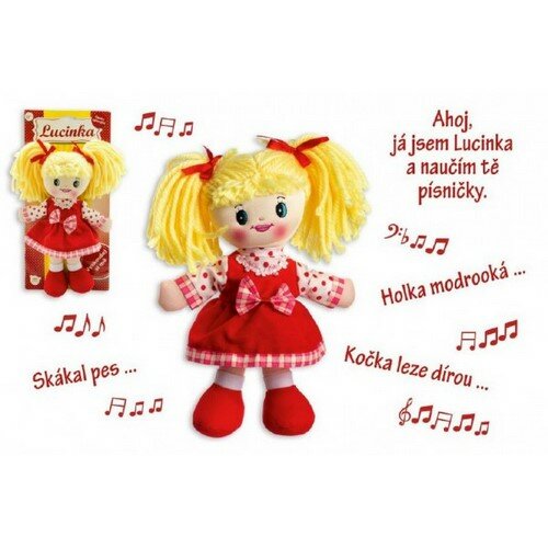 Teddies Panenka Lucinka handrová plyš 30 cm česky zpievajúca na karte Teddies Panenka Lucinka handrová plyš 30 cm česky zpievajúca na karte