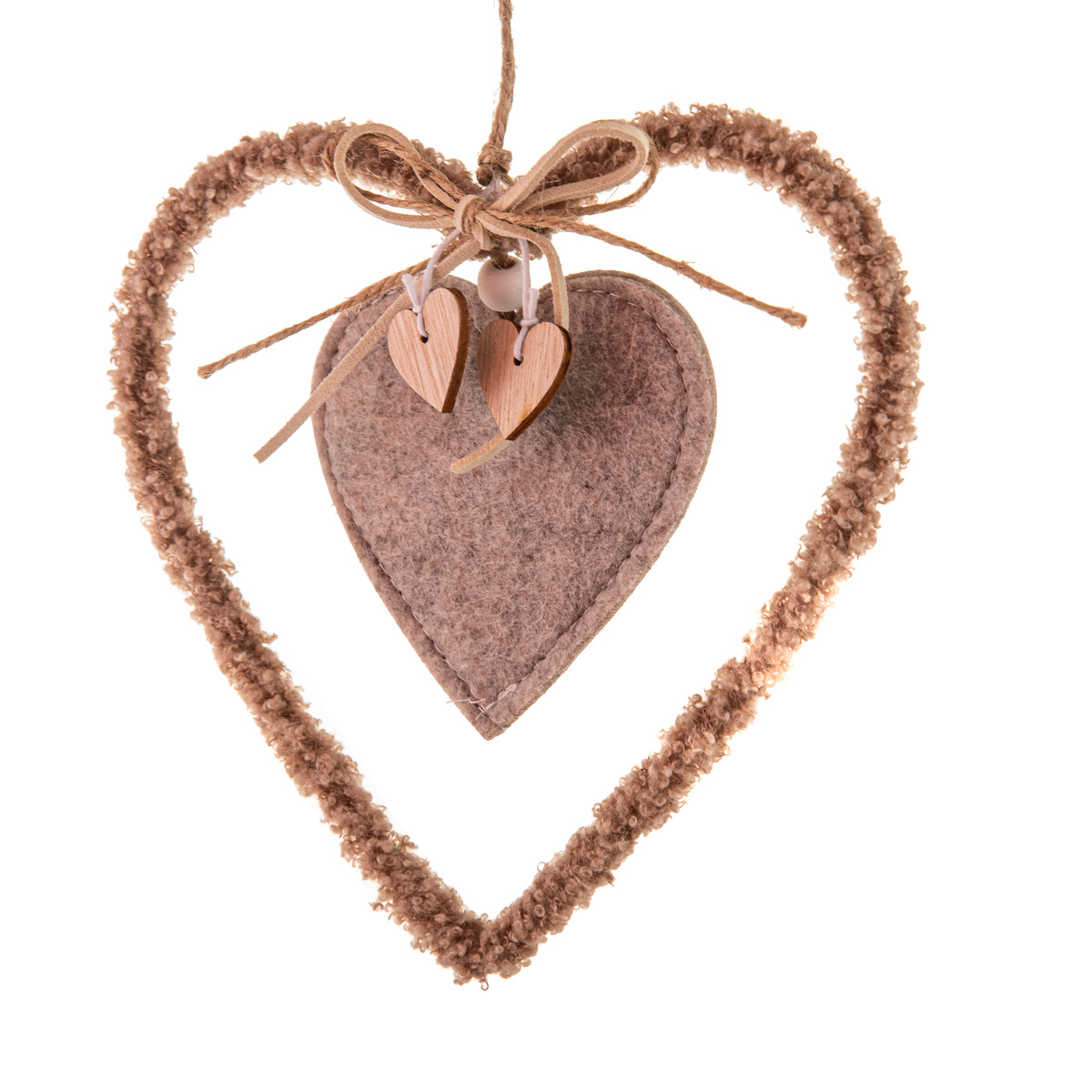 Textilné závesné srdce 16 cm
