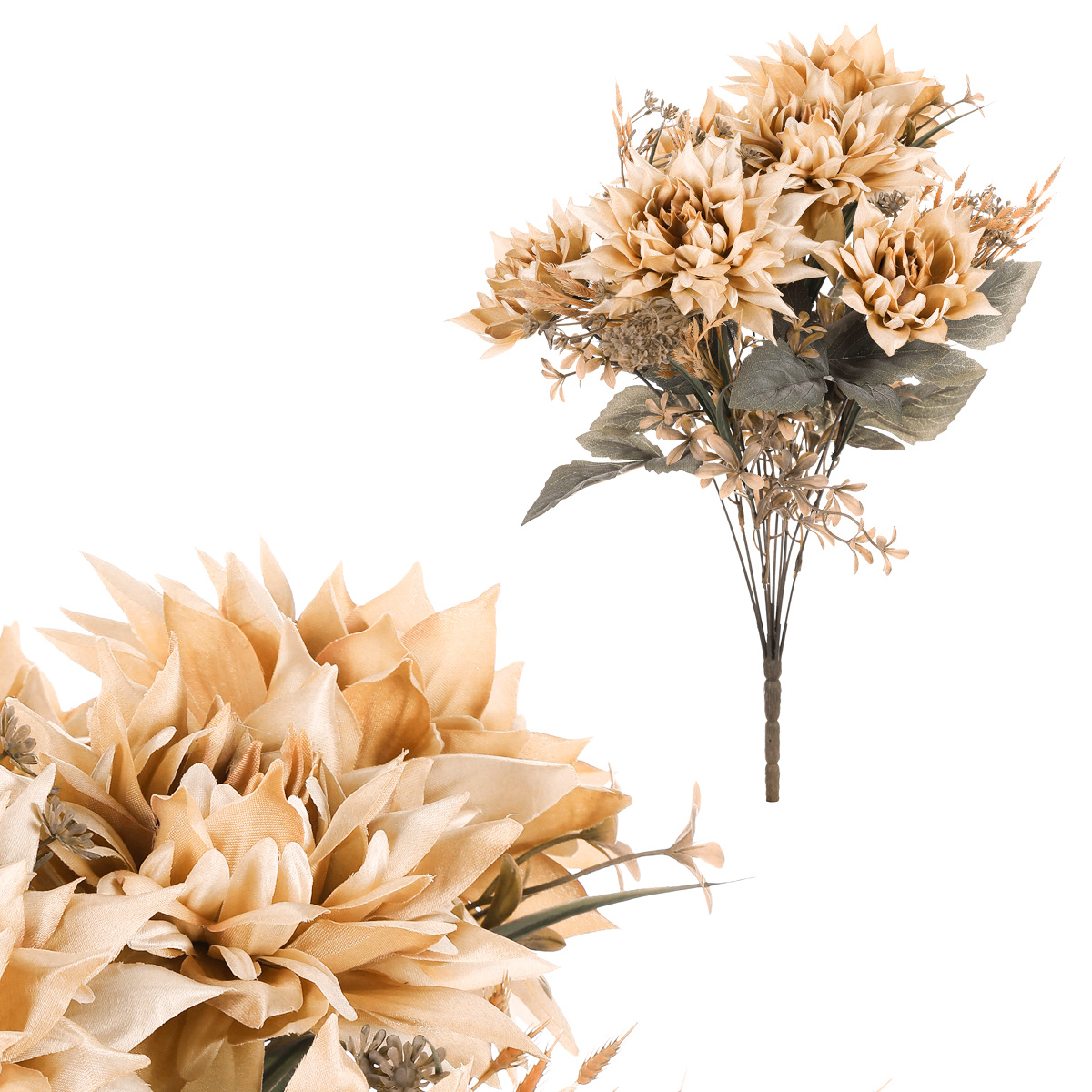 Umelá kytica Georgíny oranžová