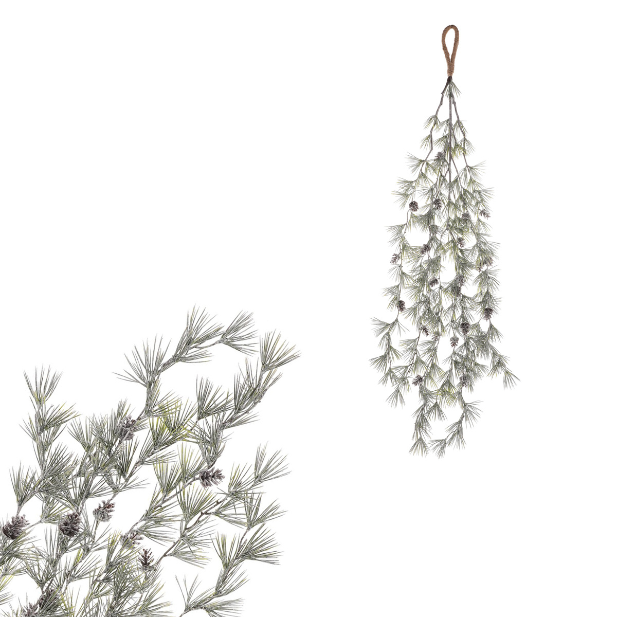 Umelá previsnutá vetva Smrekovca so šiškami