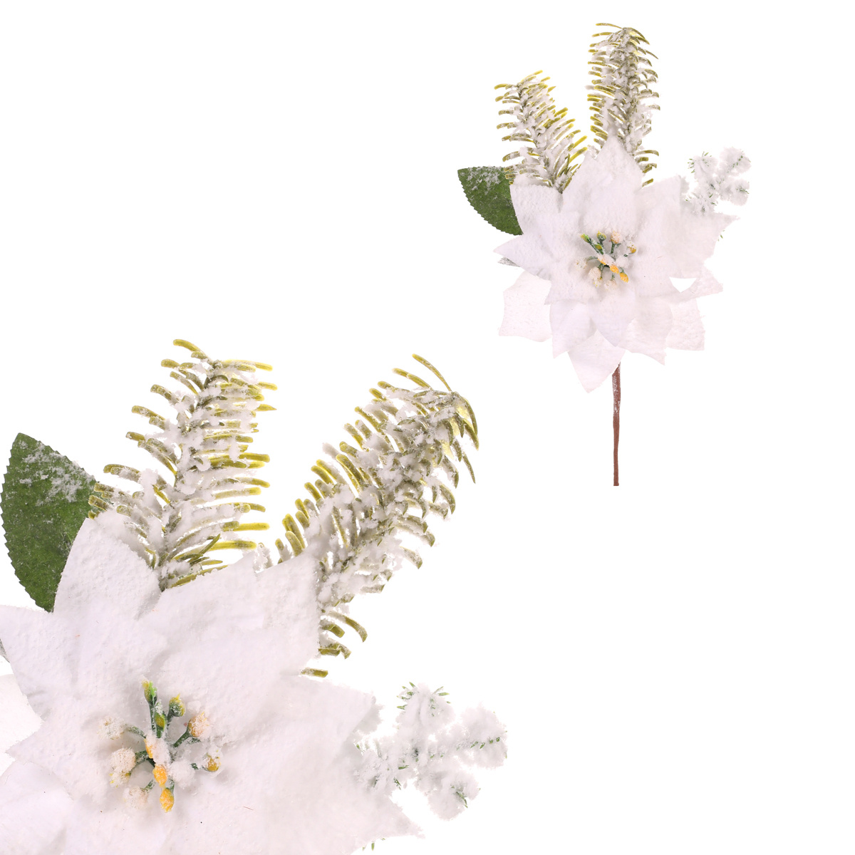 Umelá vetvička Poinsécia s ihličím srienistá Umelá vetvička Poinsécia s ihličím srienistá