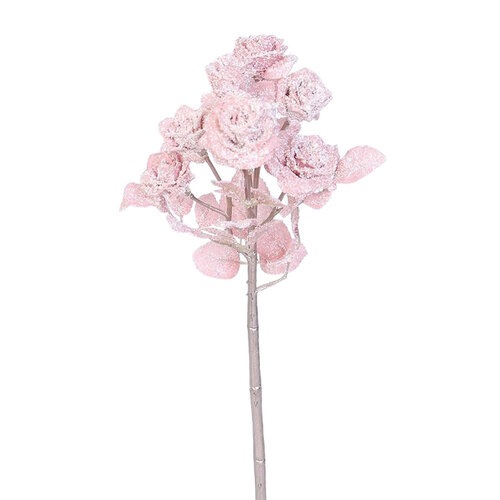 Umelá vetvička Ruža s glitrom ružová Umelá vetvička Ruža s glitrom ružová