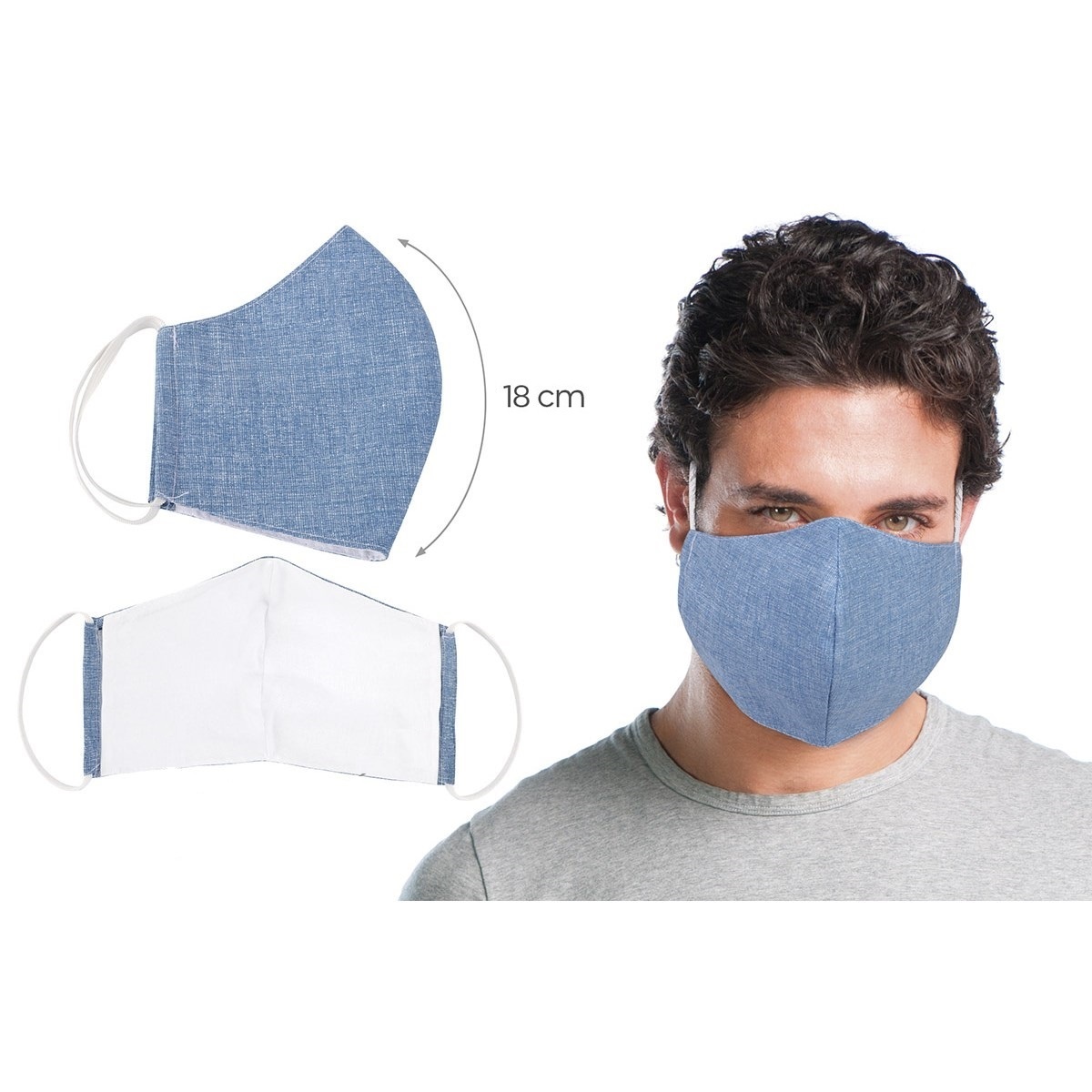 Bellatex Ústne bavlnené rúško UNI modrá - veľké