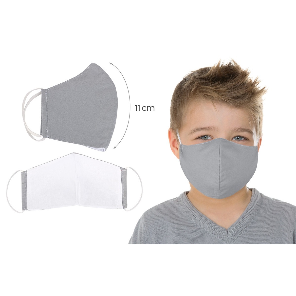 Bellatex Ústne bavlnené rúško UNI sivá - deti do 12 rokov