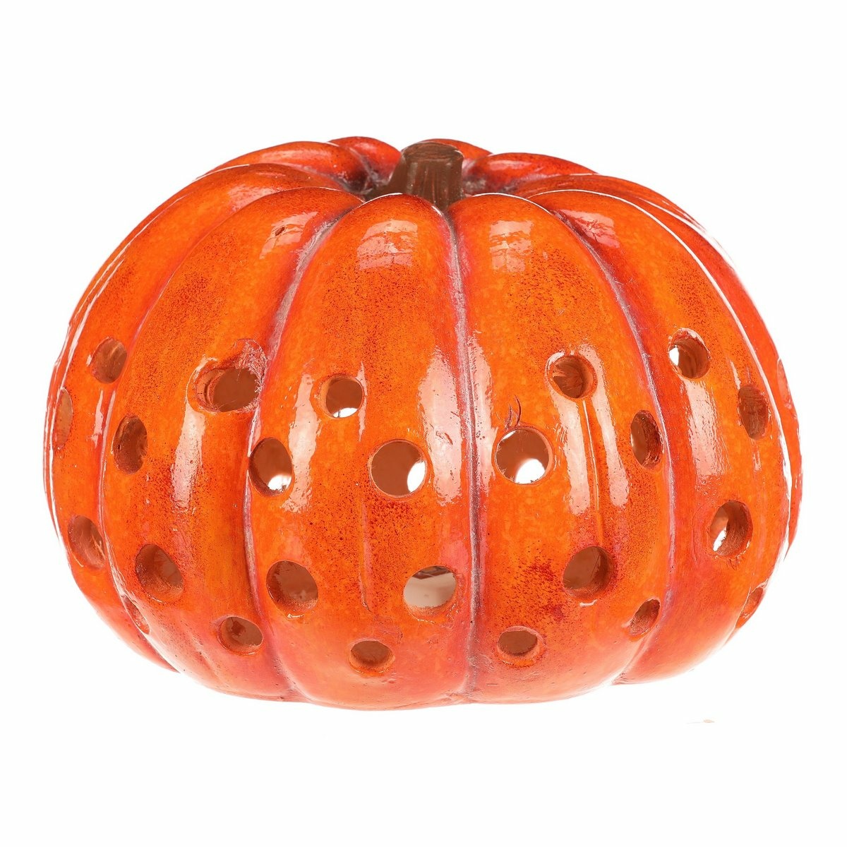 Veľká jesenná LED dekorácia Tekvica s otvormi