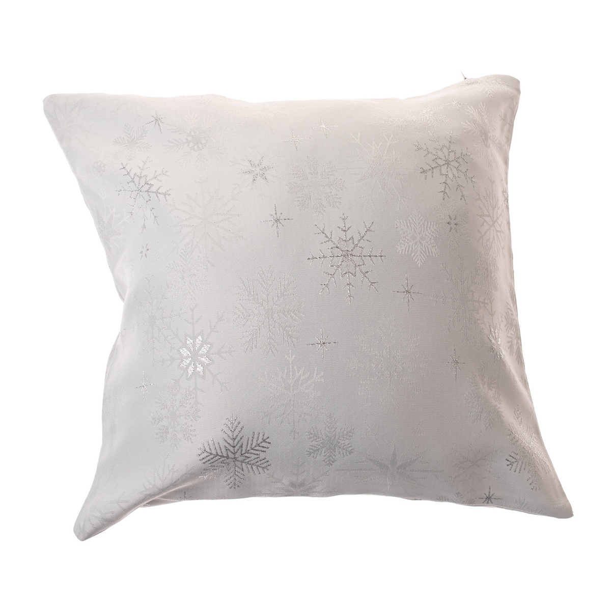 Vianočná Obliečka na vankúšik vodeodolná Vločky strieborná