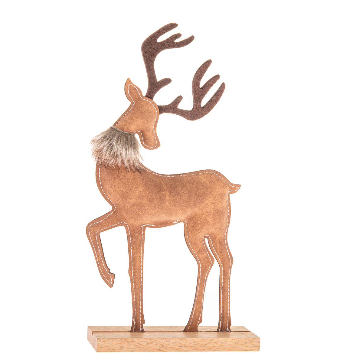 Vianočná dekorácia Jeleň z umelej kože 31 cm