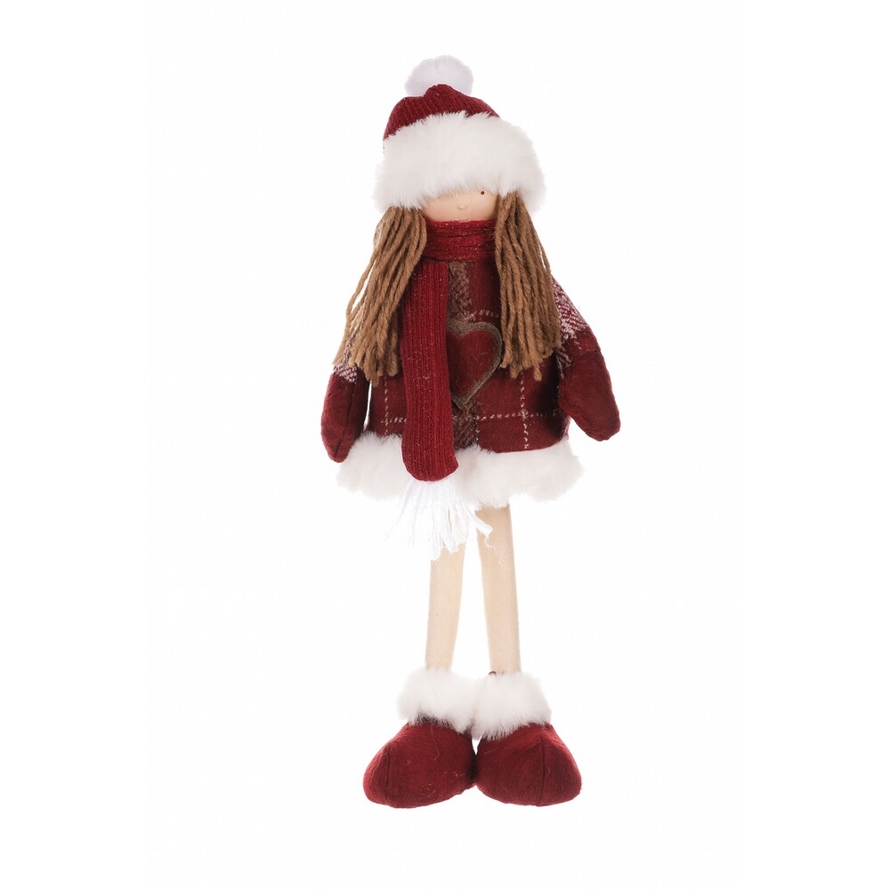 Vianočná dekorácia látkové dievčatko Kabátik Vianočná dekorácia látkové dievčatko Kabátik
