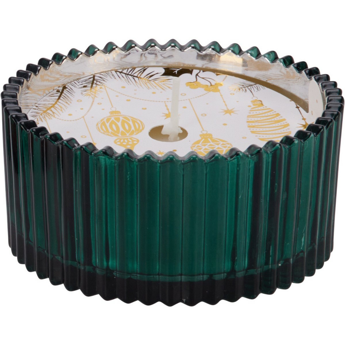 Vianočná sviečka v skle zelená