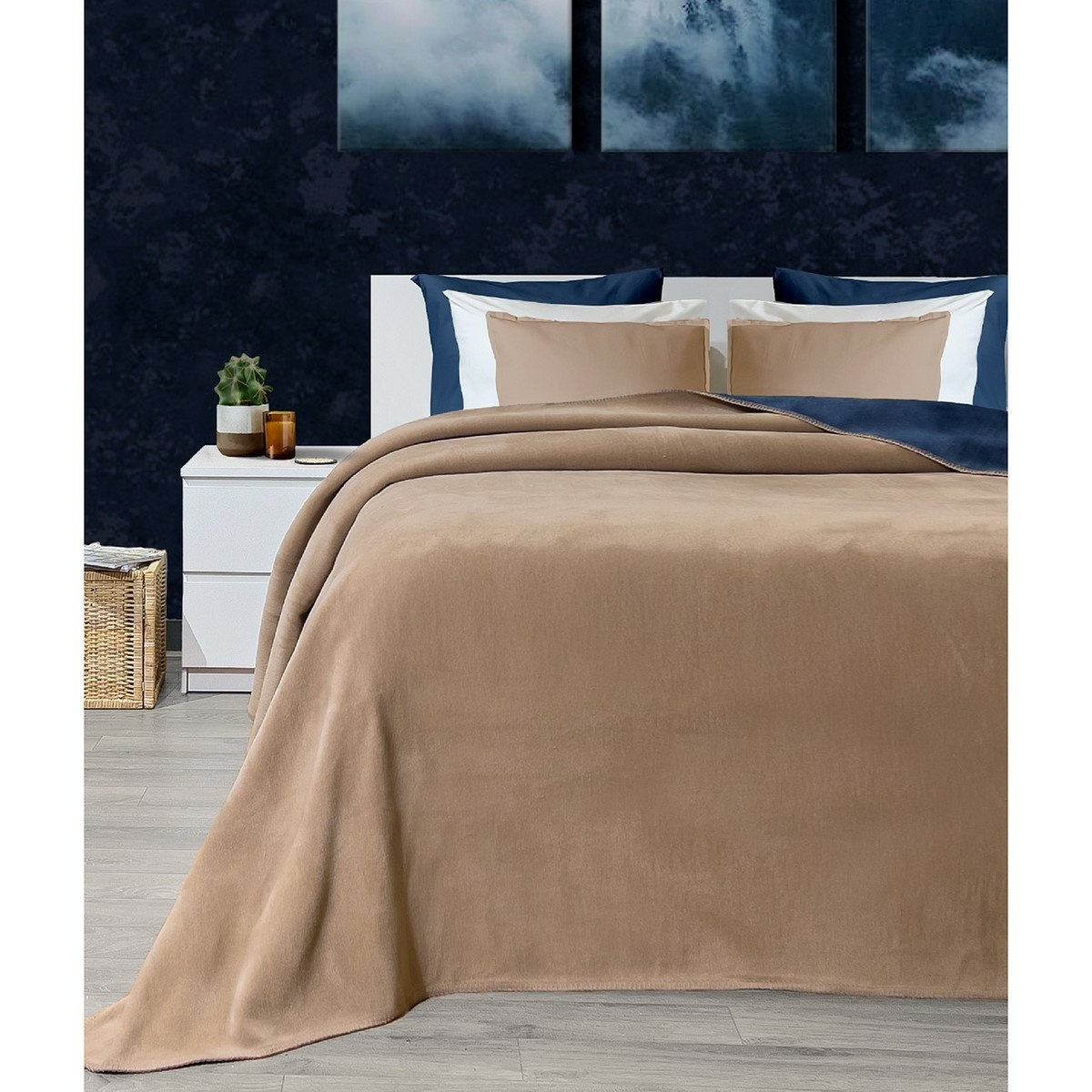 Deka Twin hnedá & modrá