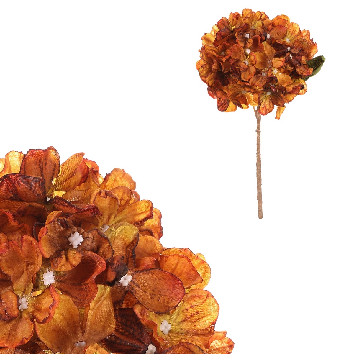 Hortenzia oranžová - umelý rezaný kvet