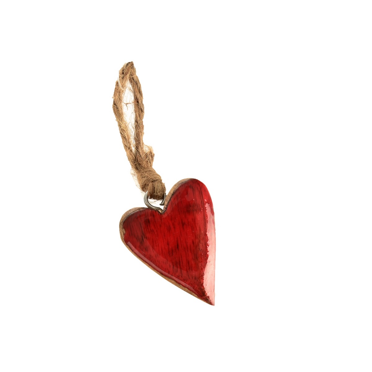 InDecor Závesné srdce z mangového dreva červená