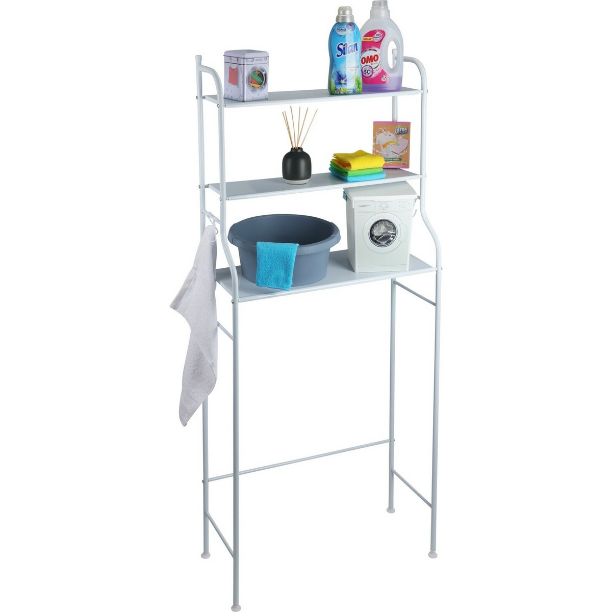 Kovový regál nad práčku