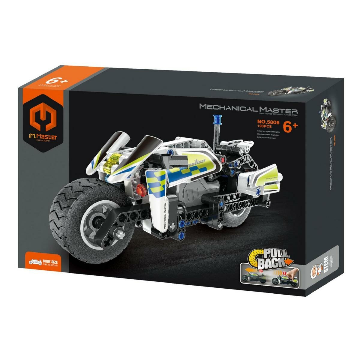 Stavebnica iM.MASTER policajná motorka na spätné natiahnutie