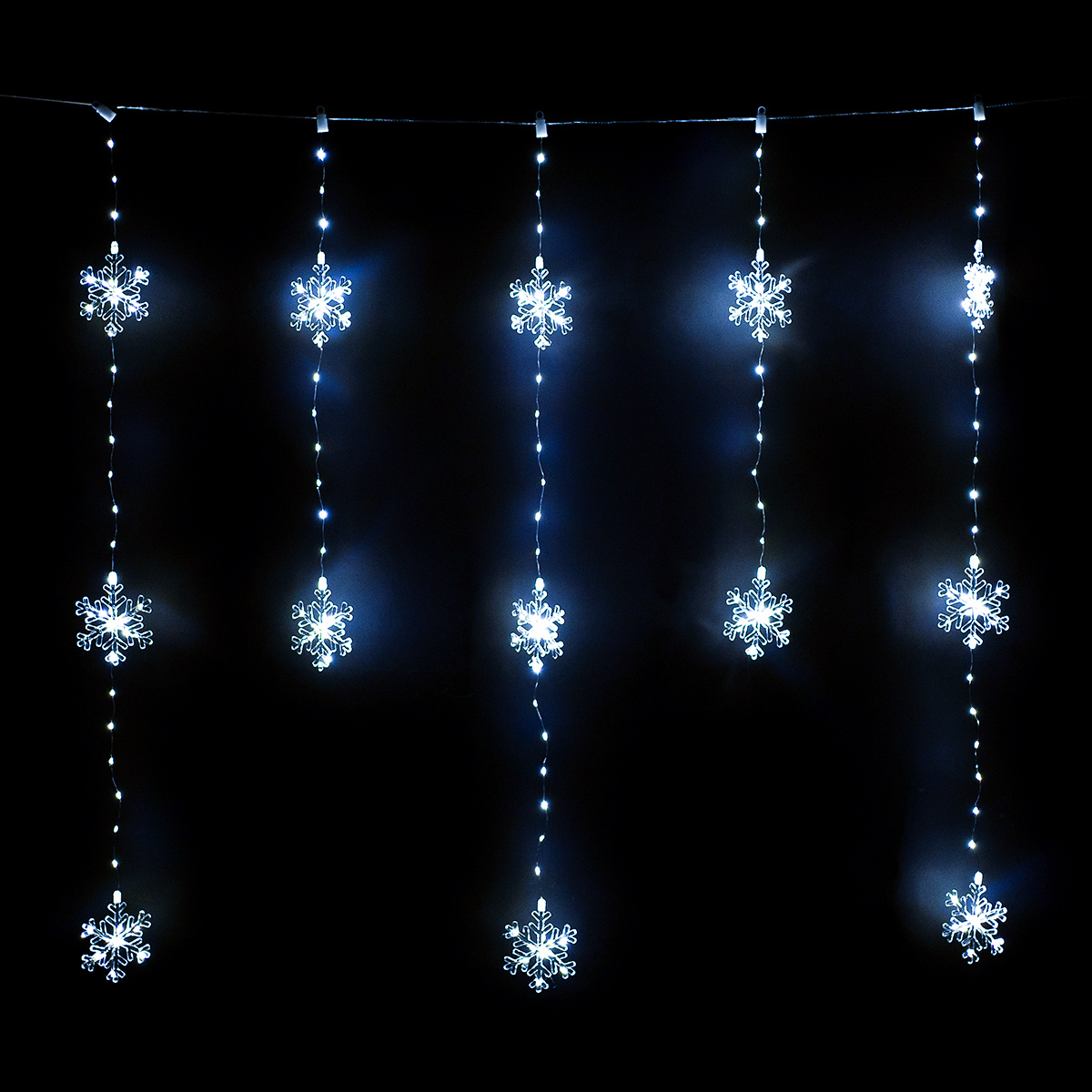 Svetelný vonkajší záves Snowflakes